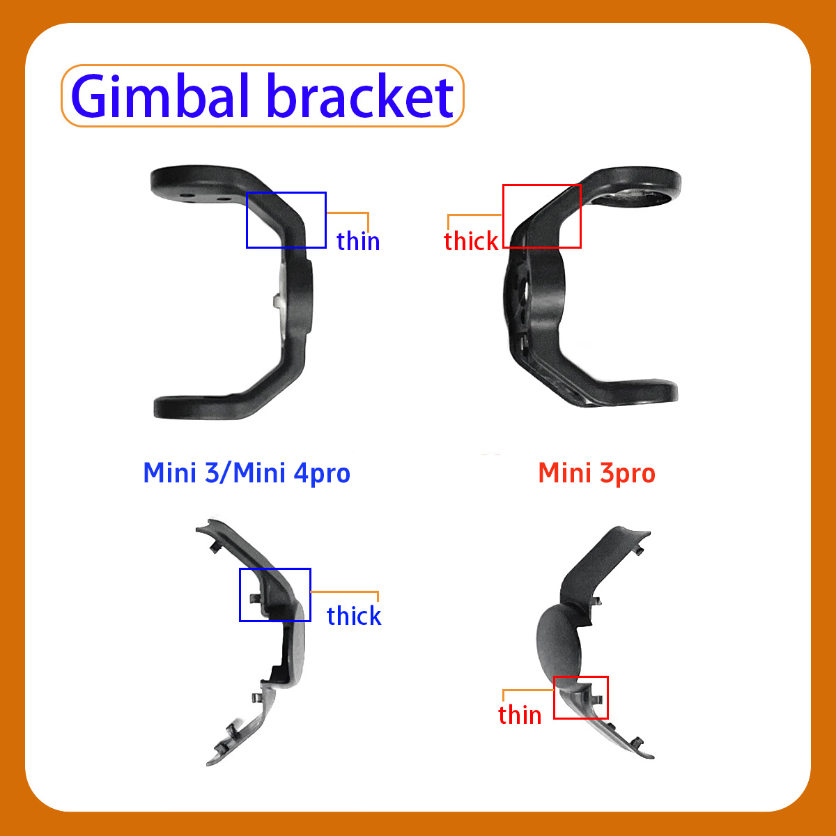 Drone Gimbal Case - Support de rouleau de balancier métallique,