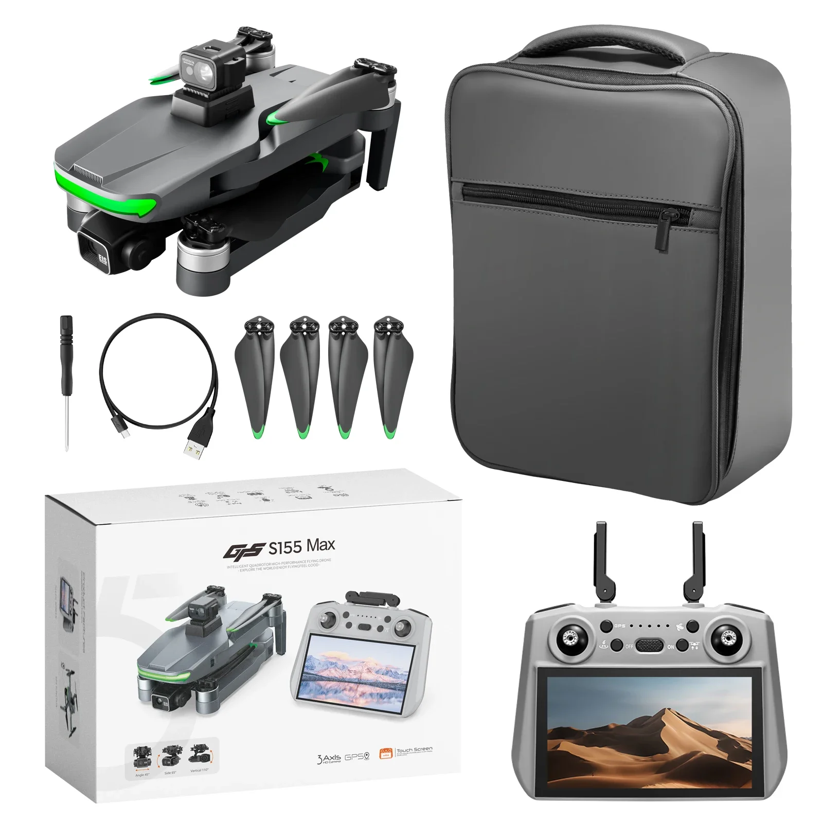 Drone Gimbal 2 Axis - Drone GPS S155 avec cardan 3