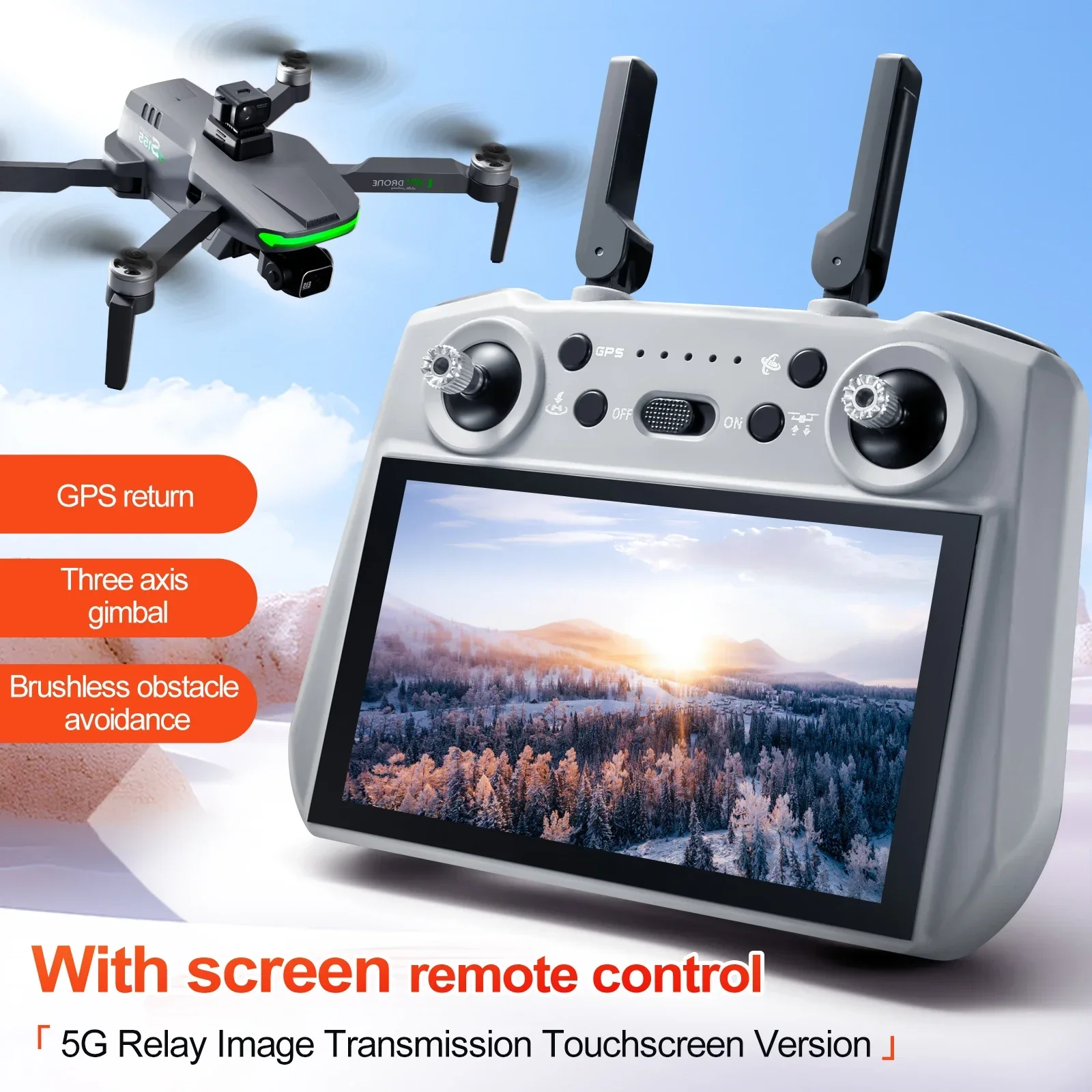 Drone GPS S155 avec cardan 3 a - Drone Gimbal 2 Axis avis et prix