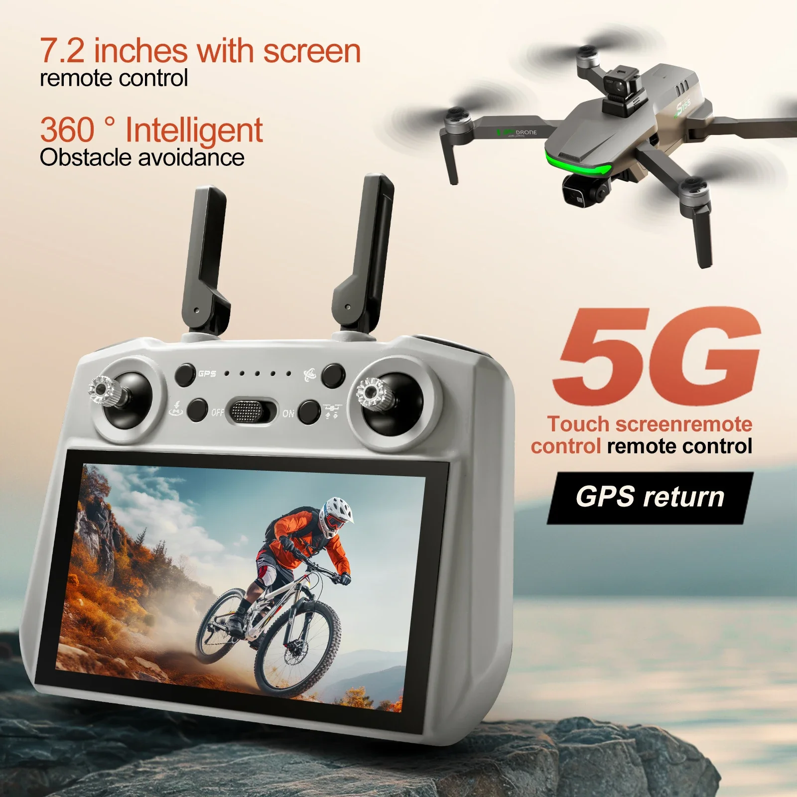 Drone GPS S155 avec cardan 3 a - Drone Gimbal 2 Axis avis et prix